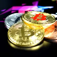 A pile of tokens representing bitcoins