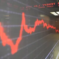 Chart graphic projected onto a glass wall Chart graphic projected onto a glass wall