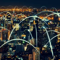 Smart digital city with globalisation abstract graphic showing connection network Smart digital city with globalisation abstract graphic showing connection network