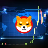 The Shiba Inu logo in front of a price graph The Shiba Inu logo in front of a price graph