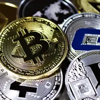 A variety of cryptocurrency coins
