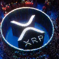 XRP coin on black background XRP coin on black background