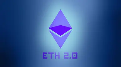 Ethereum 2.0 updated symbol on gradient background