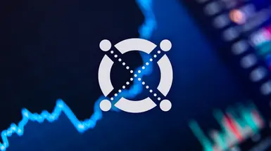 Elrond logo on a blue price graph