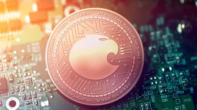 ANT coin set against a futuristic background ANT coin set against a futuristic background