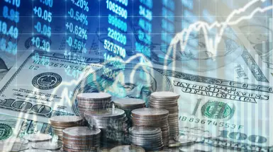 US currency against a stock-trading backdrop US currency against a stock-trading backdrop