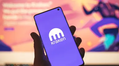 Kraken logo on smartphone screen