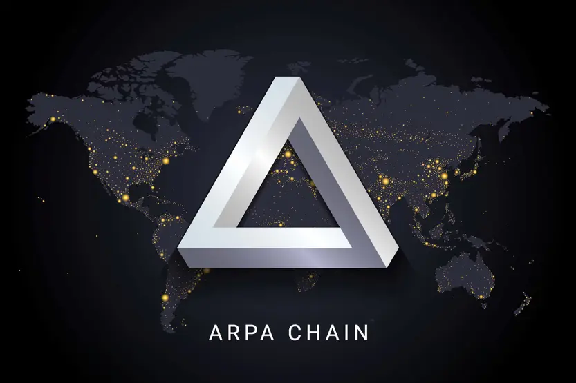ARPA Chain logo in front of a nighttime map of the world