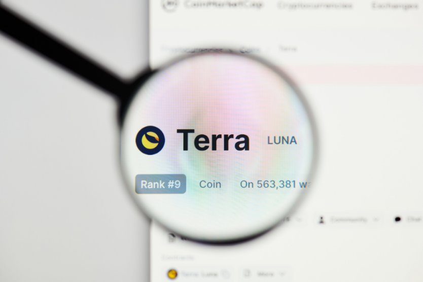 The logo of Terra Luna coin in three bubbles